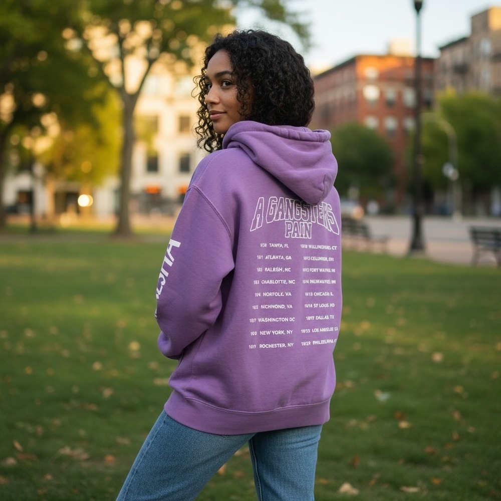 Unisex Moneybagg Yo 2021 Tour A Gangsta's Pain Hoodie Purple S FLAWED